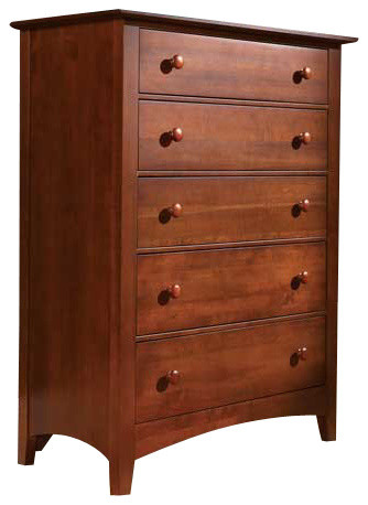 Kincaid Gathering House Solid Wood Five Drawer Chest in Cherry