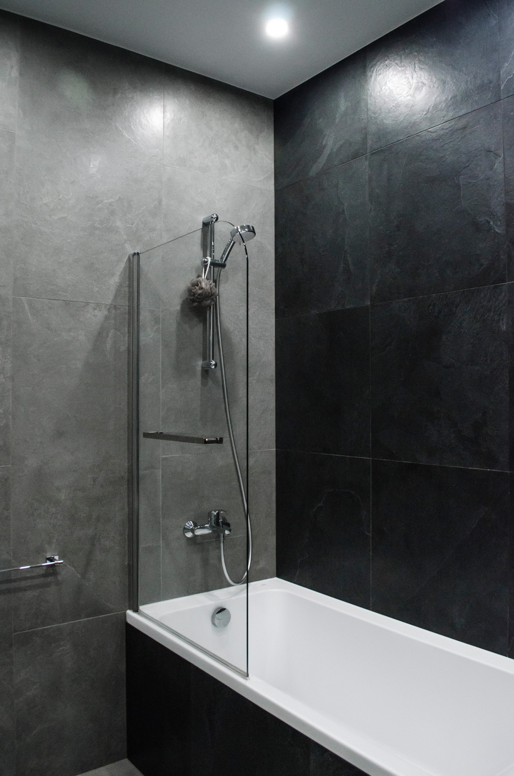 Monochrome apartments for young man on 24th floor