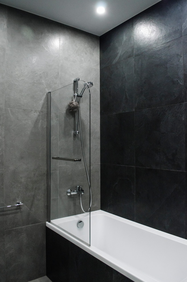 Monochrome apartments for young man on 24th floor