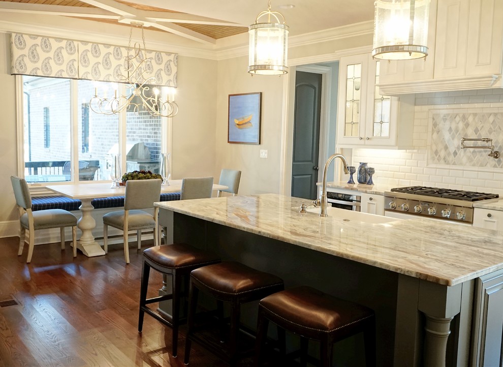 Design ideas for a transitional kitchen in Charlotte.
