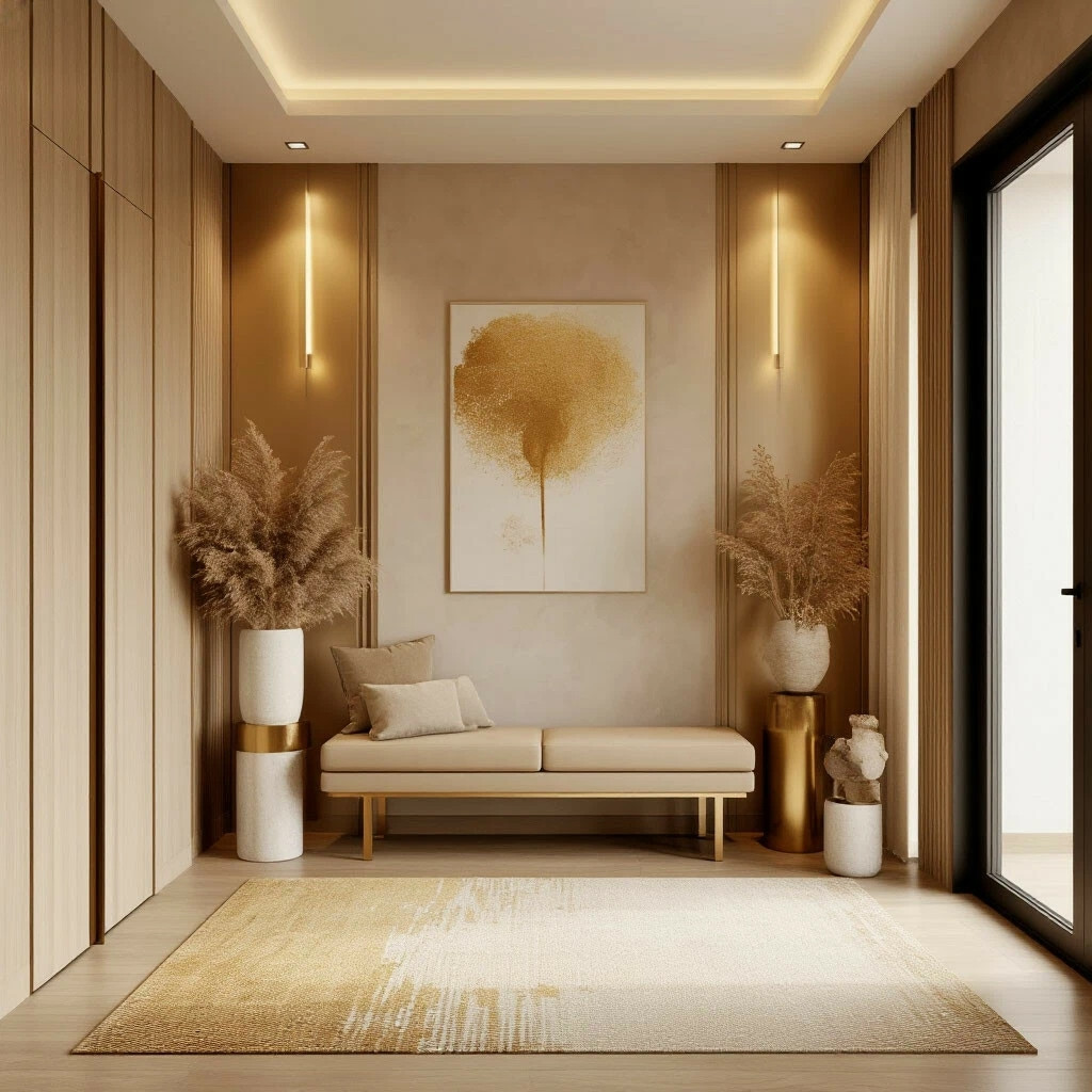 Золотые кольца Сатурна в стиле минимализм