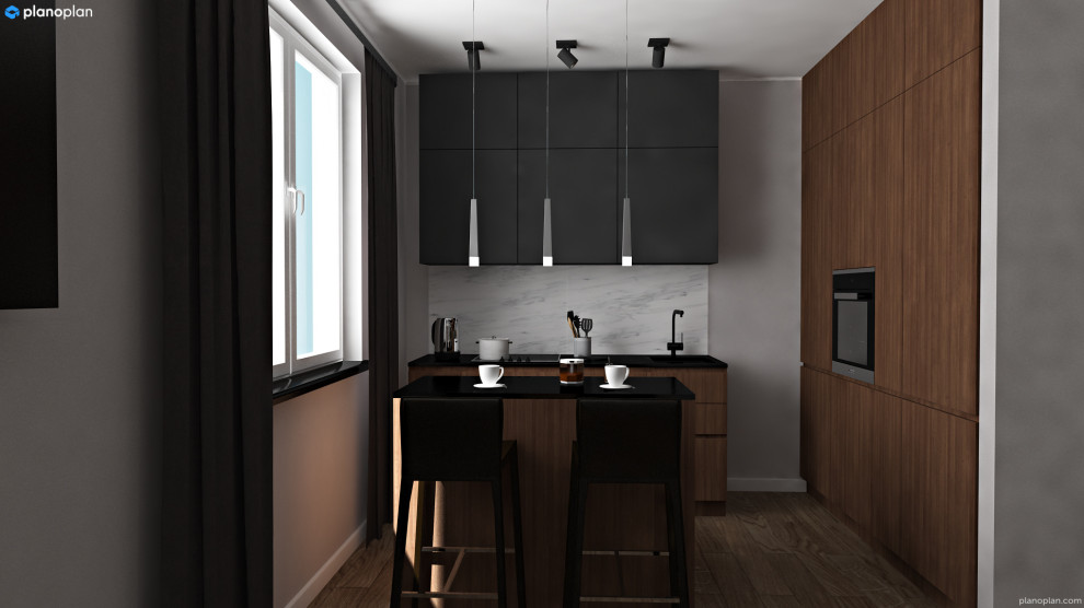 Кухня в современном стиле с элементами лофта