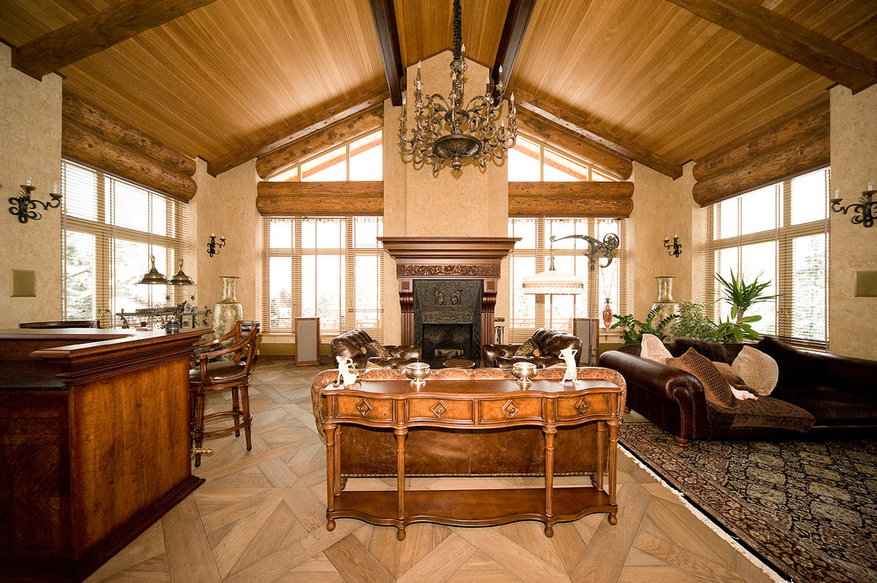 This is an example of a country living room in Moscow.