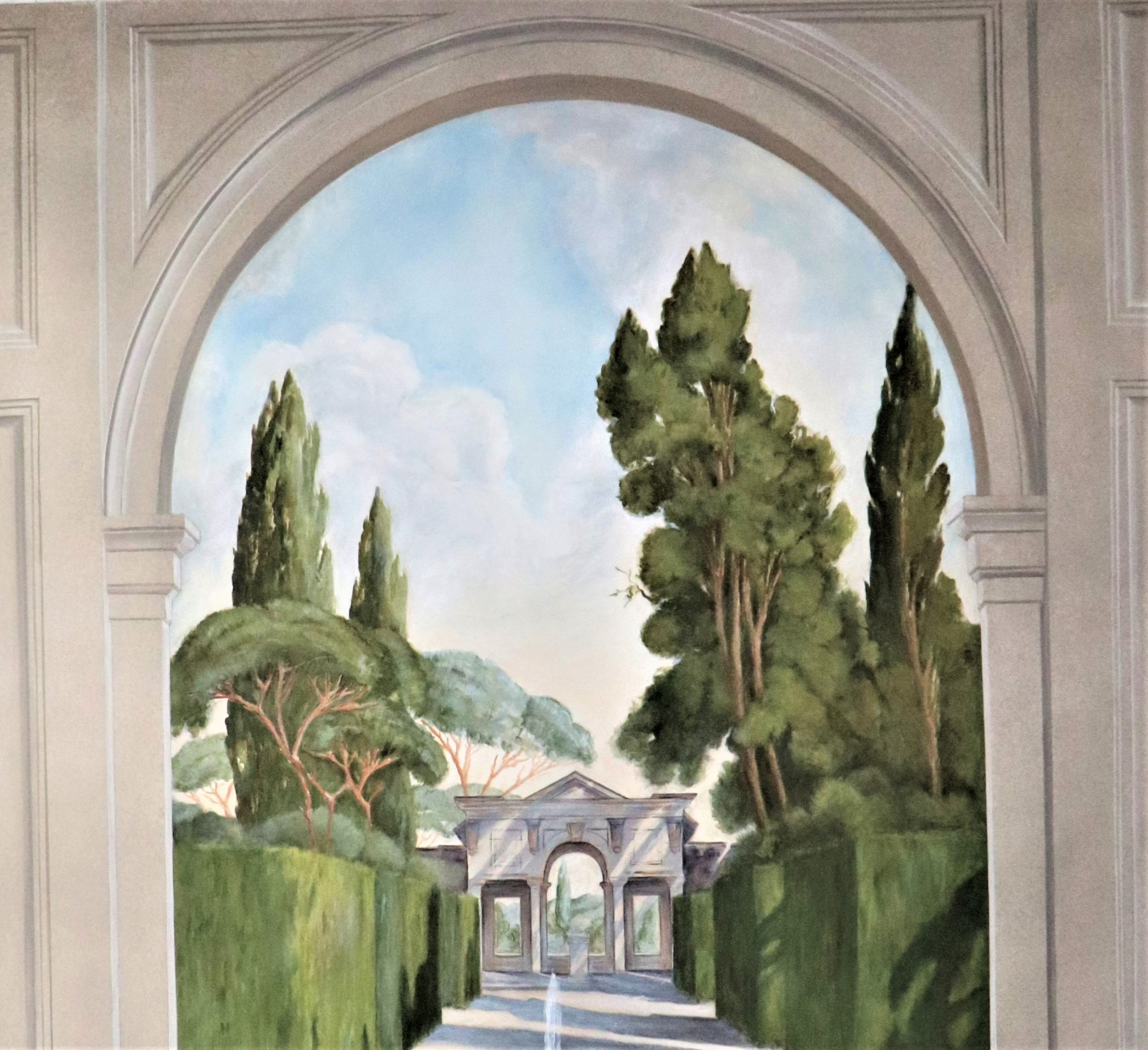Peinture panoramique / Paysage d'Italie