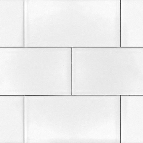 Subway Backsplash Tile, Shiny Gloss, 3"x6"