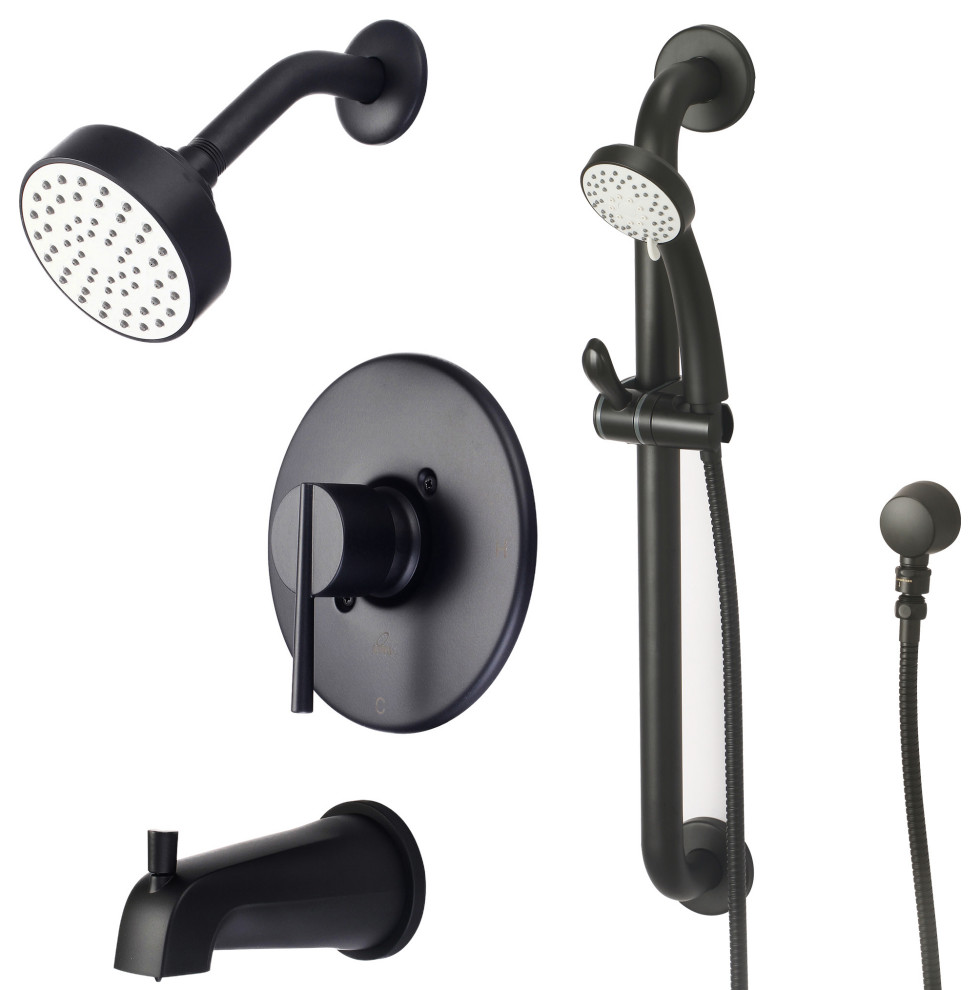 Olympia Faucets TD-2380-ADA i2v Tub and Shower Trim Package - Matte Black