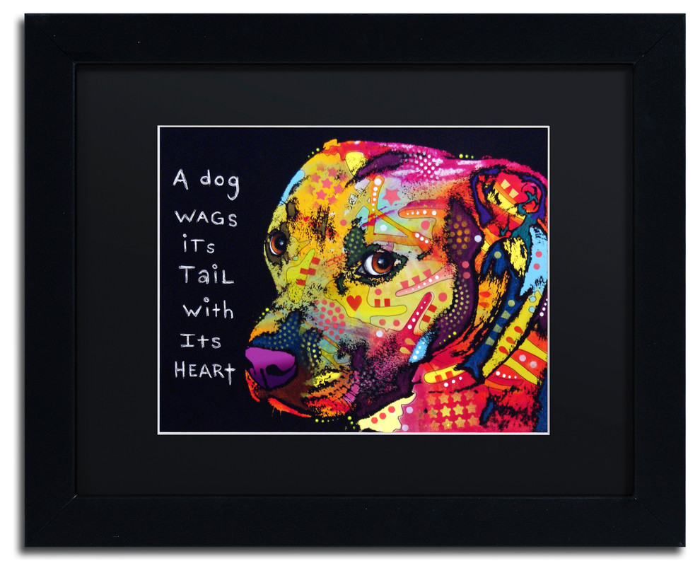 Dean Russo 'Gratitude Pitbull' Framed Art, 11"x14" Traditional Fine