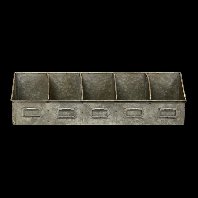 Galvanized Divided Organizer Farmhouse Storage Bins And Boxes by