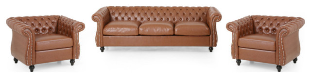Jakob Chesterfield 3 Piece Living Room Set - Traditional - Living Room ...