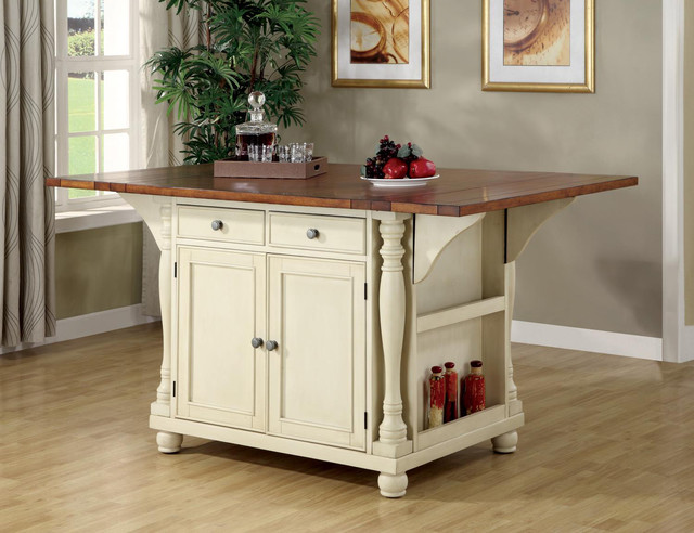 Ermilk Cherry Wood Kitchen Island Cabinet Wine Rack Storage 102271