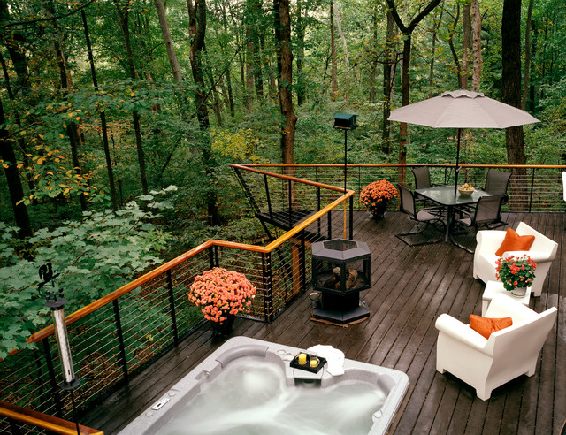 Deck in the Woods contemporary-terrace