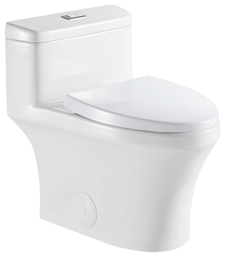 Fine Fixtures DualFlush Elongated OnePiece Toilet Contemporary