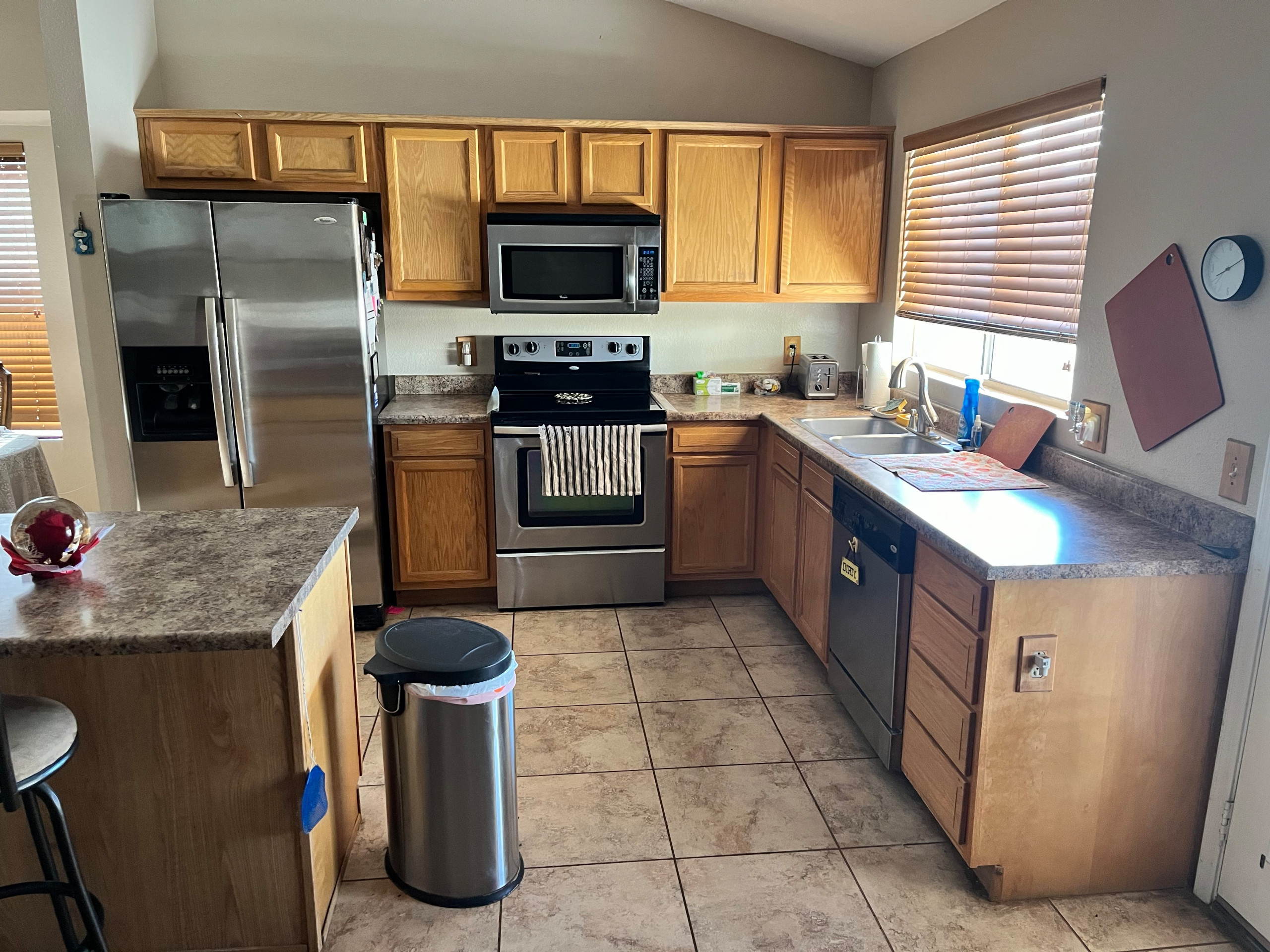 Two Tone Neutral Painted Kitchen