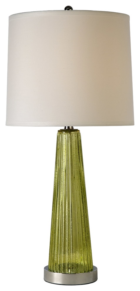 Chiara Table Lamp, Reeded Apple Green Glass
