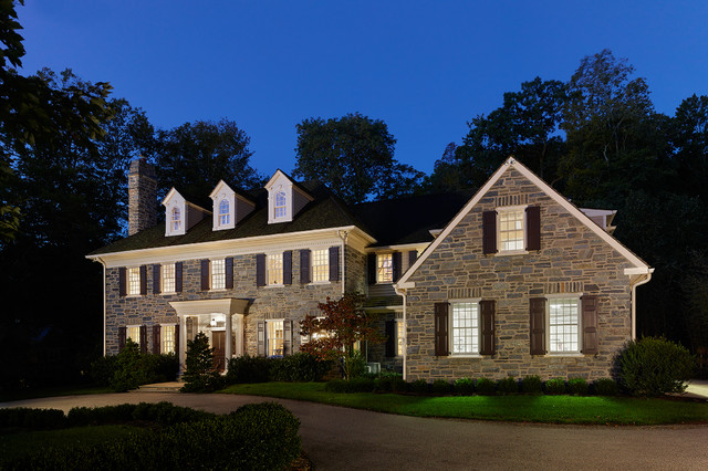 Bryn Mawr Stone Colonial - Traditional - Exterior - Philadelphia - by ...