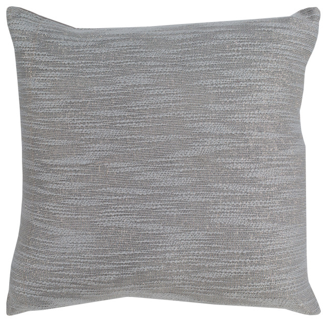 Purist PU-002 Pillow Cover, Silver, 20"x20", Polyester Fill