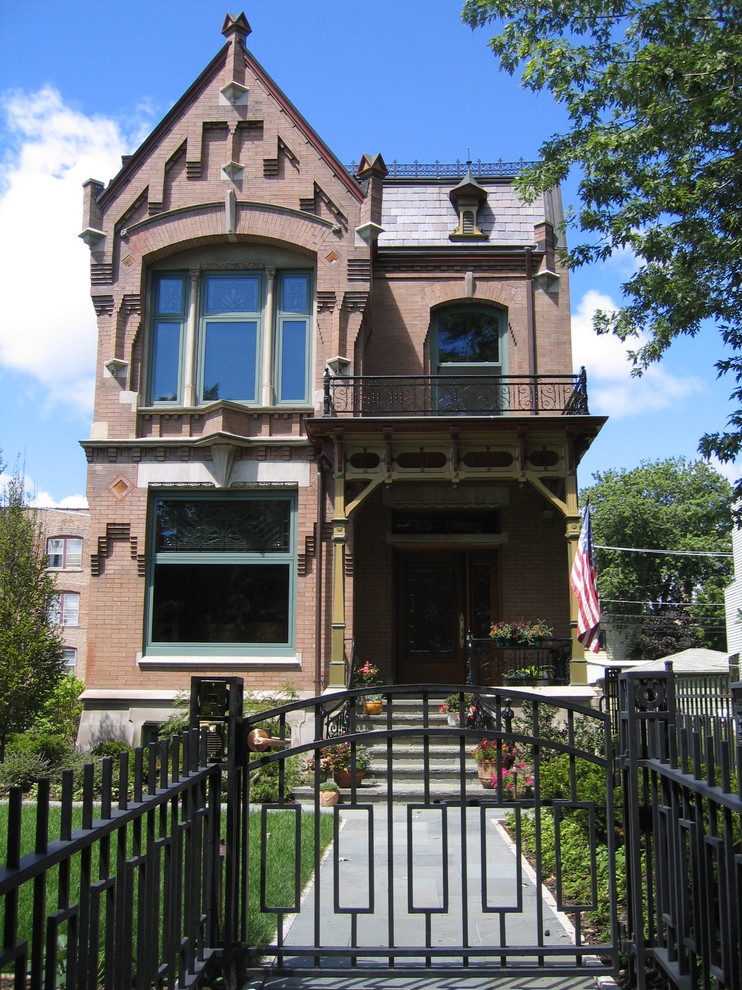 Queen Anne Landmark Victorian Exterior Chicago by bba ARCHITECTS