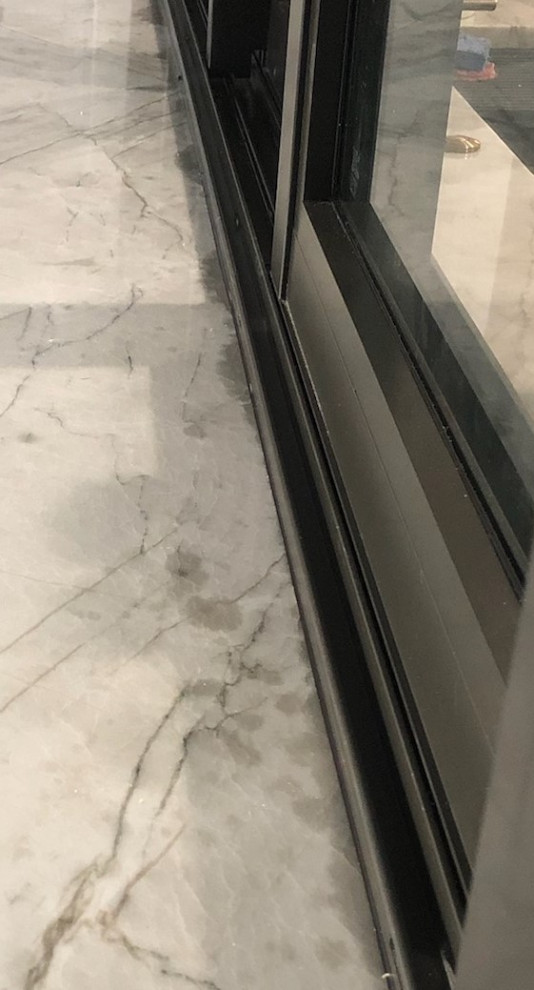 Stained Quartzite after drilling/installing windows