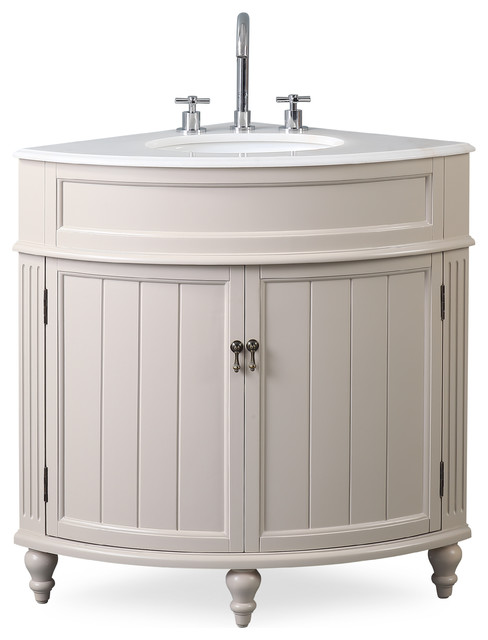 24" Thomasville Taupe Corner Bathroom Vanity - Farmhouse ...