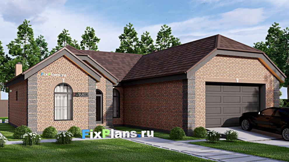 Проект одноэтажного дома 15х21м S183м2 F-16802