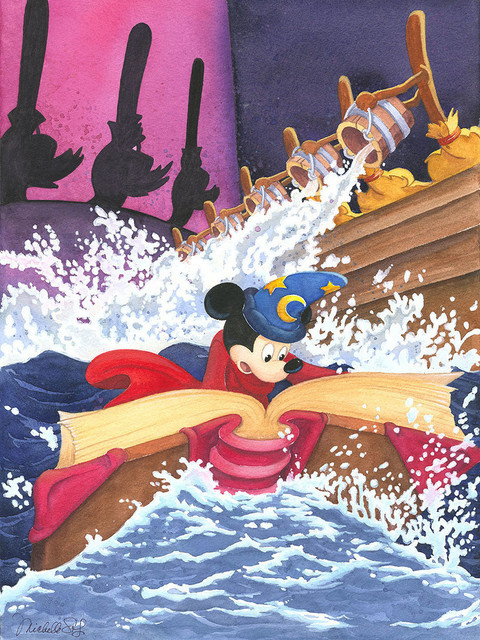 Disney Fine Art A Spell to Stop the Flood by Michelle St Laurent