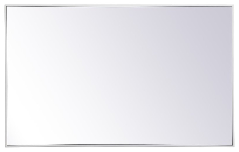 Elegant Decor Eternity 48" x 30" Rectangle Metal Frame Mirror in White