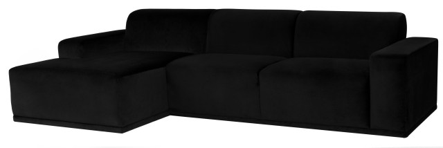 Leo Sectional Sofa, Black, Lhf