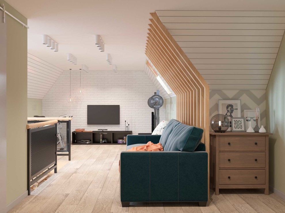 «Скандинавский лофт» мансардный этаж загородного дома