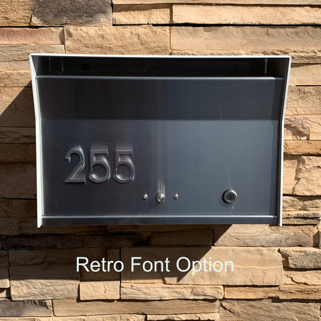 RetroBox Locking Modern Wall Mounted Mailbox, in Black and Pink ...