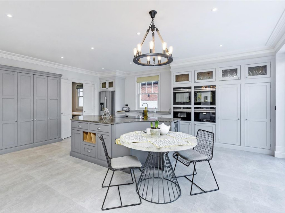 This is an example of a large country kitchen in London.
