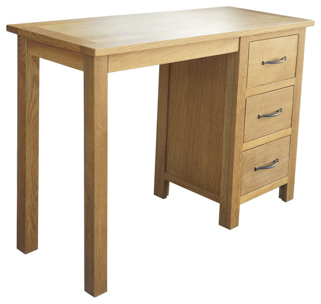 Vidaxl Solid Oak Desk W 3 Drawers Computer Laptop Table Work Study Office