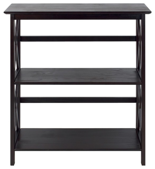 Montego 3 Shelf Bookcase Espresso Transitional Bookcases By Montego 3 Shelf Bookcase Espresso