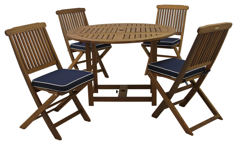 5-Piece Fold and Store Eucalyptus Dining Set ... 5-Piece Fold and Store Eucalyptus Dining Set ... on Safavieh Arvin Outdoor Modern Foldable 5 Piece Living Set id=59208