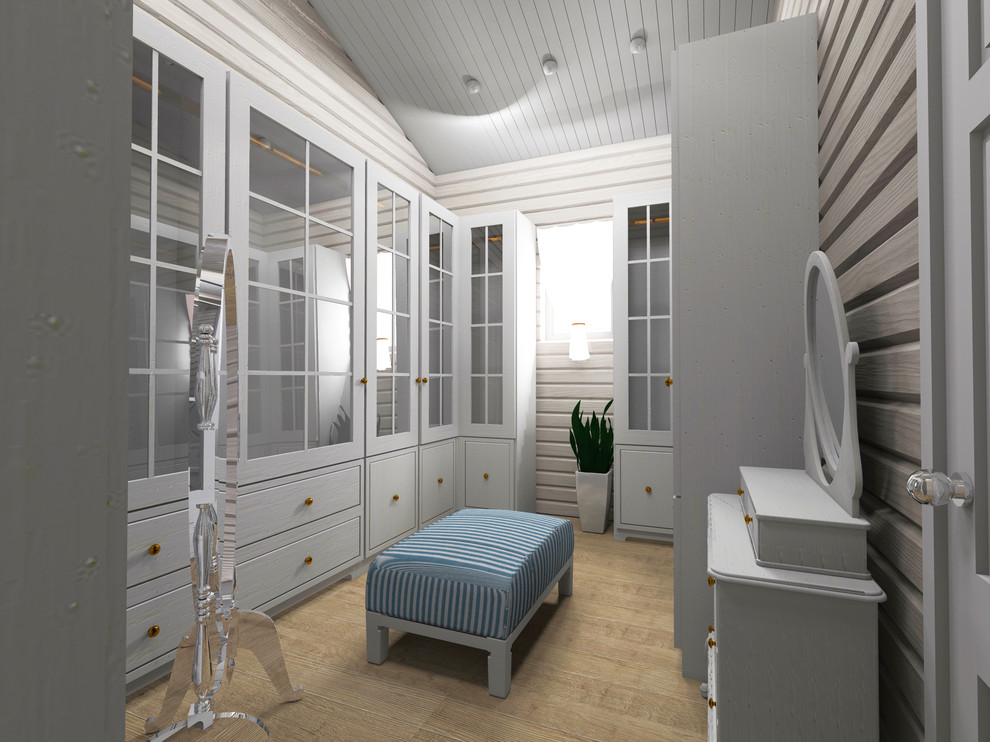 Разработка интерьера спальни и гардеробной загородного дома