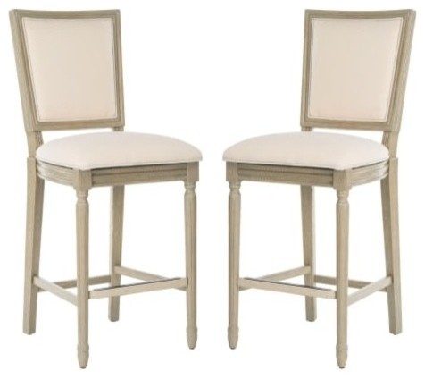 Safavieh Buchanan Rectangle Barstools Set Of 2 Light Beige Safavieh Buchanan Rectangle Barstools
