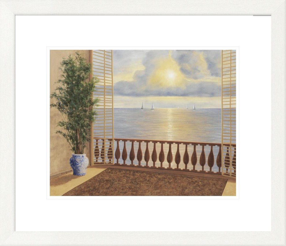 "Ocean Villa" Framed Digital Print by Diane Romanello, 25x21", 24" x 20