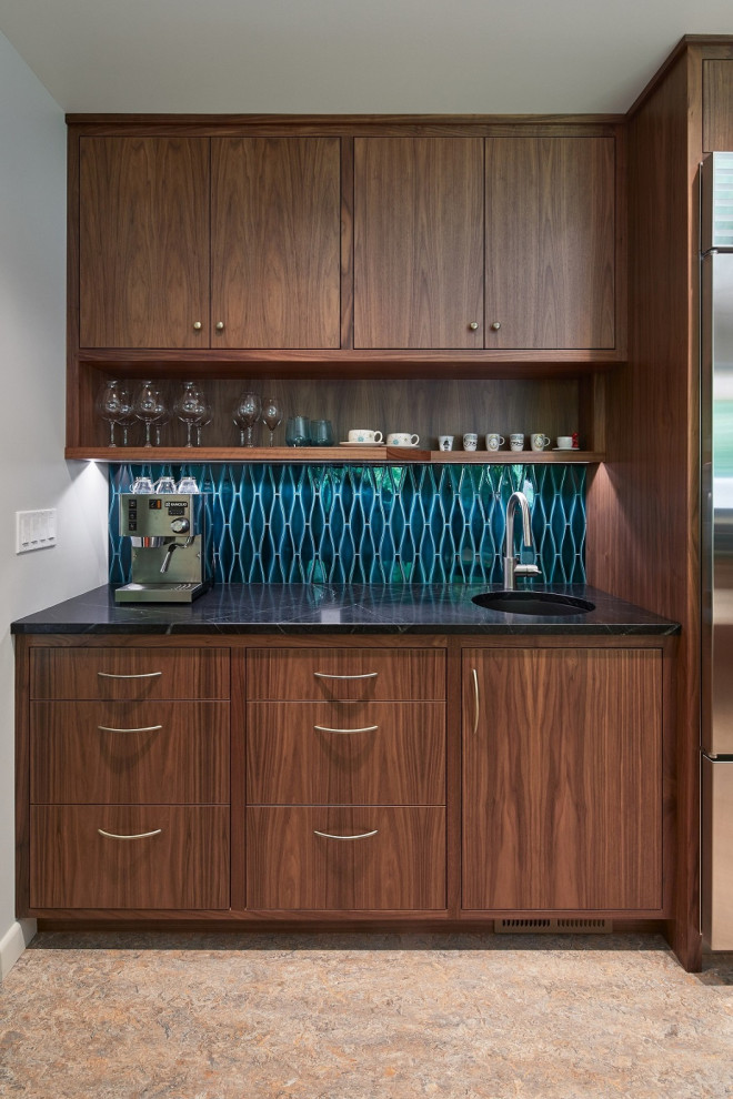 Inspiration for a midcentury home bar in Portland.