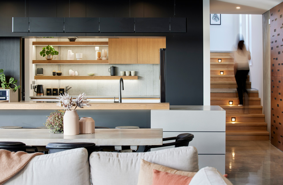 This is an example of a contemporary kitchen in Hamilton.