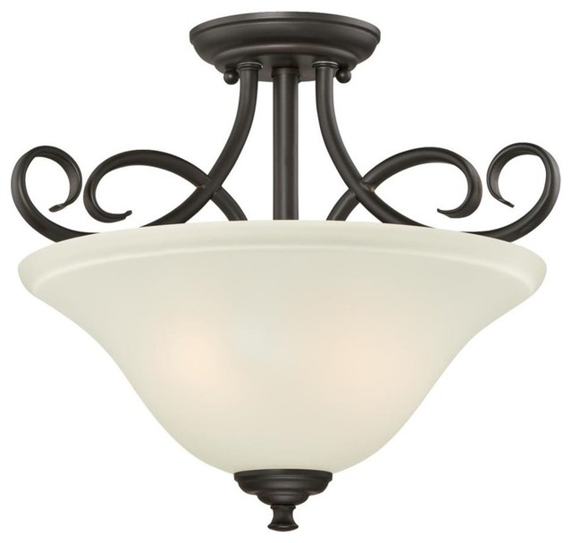 Westinghouse Dunmore 2-Light Semi-Flush, Oil Rubbed Bronze, Frosted