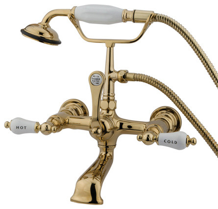 Wall Mount Clawfoot Tub Filler with Hand Shower