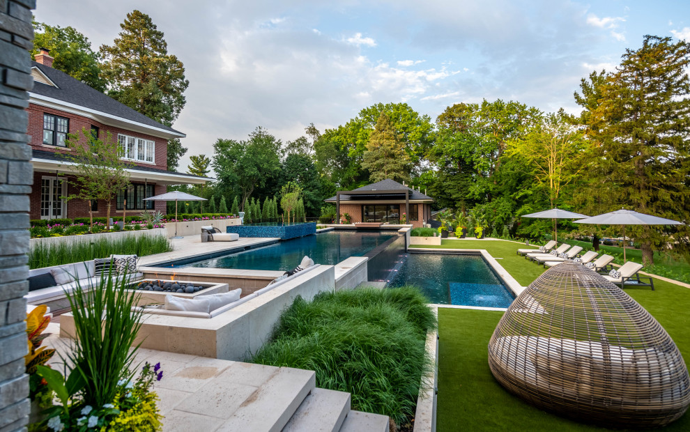 Inspiration for a contemporary pool remodel in Kansas City