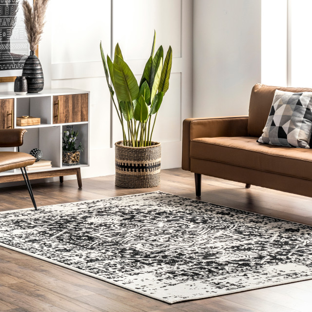 nuLOOM Jordana Vintage Distressed Medallion Traditional Area Rug, 8'10