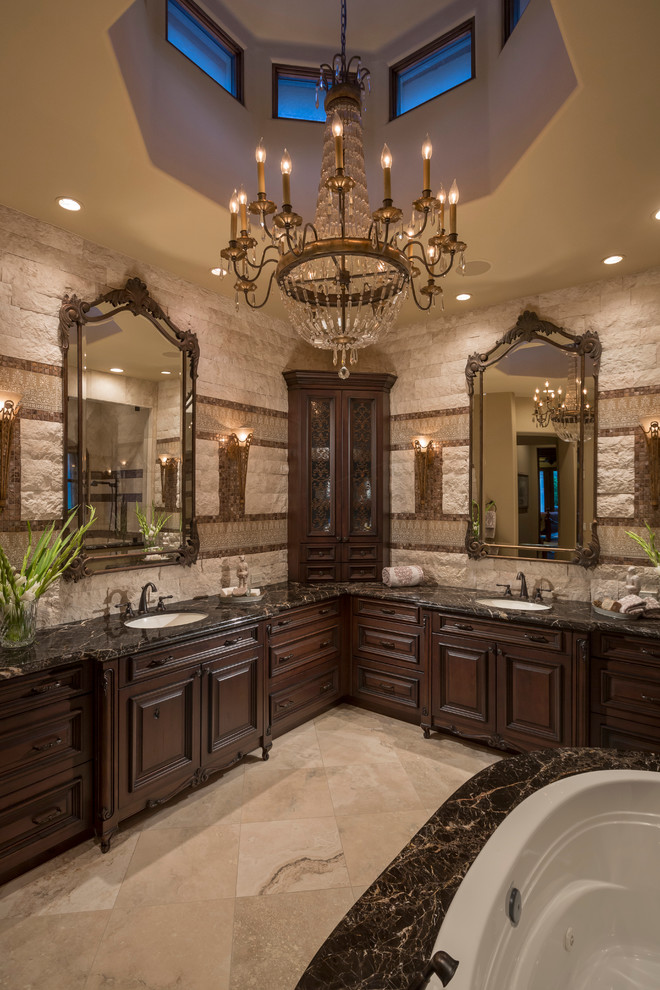 Example of a tuscan bathroom design in Phoenix