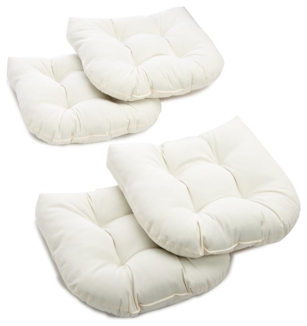 Coastal Dining Chair Seat Cushions - Atwood Plaid Patio Cushions
