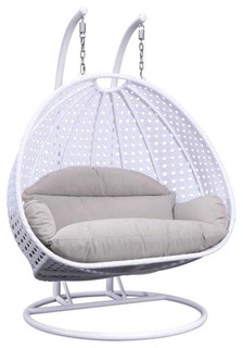 Leisuremod Modern 2 Person Wicker Double Hanging Egg Swing Chair Midcentury Hammocks And Swing Chairs By Leisuremod Houzz