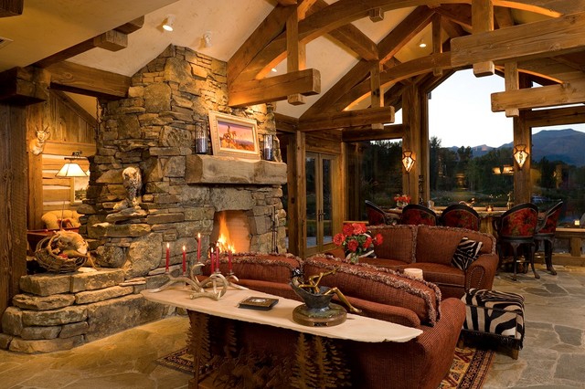 Rustic Traditional rustic-living-room