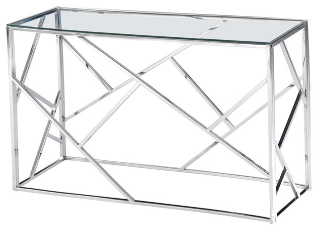 Morganna Stainless Steel Living Room Sofa Table, Silver