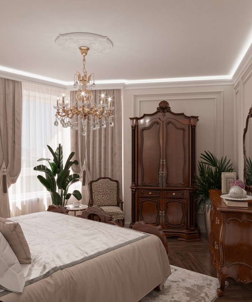 Квартира в классическом стиле с существующей мебелью.