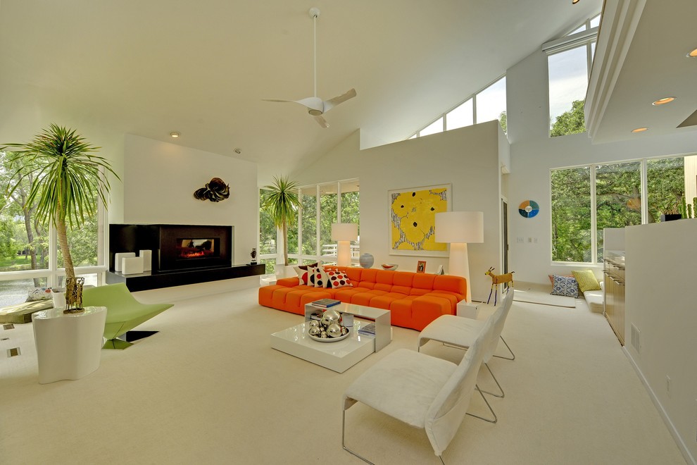 Photo of a contemporary family room in Minneapolis.
