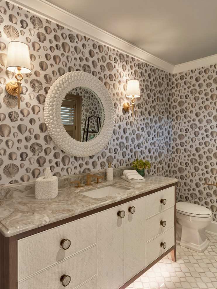 Photo of a transitional powder room in Philadelphia.